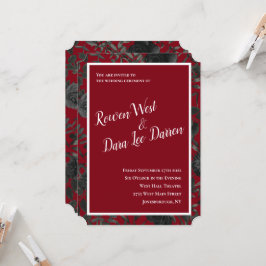 Bröllopsinbjudningar för rödsvarta och svarta Ro Inbjudningar