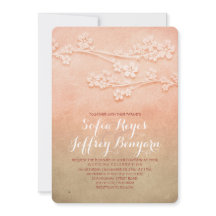 bröllopsinbjudningar för rosa blommar