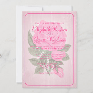 Bröllopsinbjudningar för Rosa och vit rustik Blomm Inbjudningar