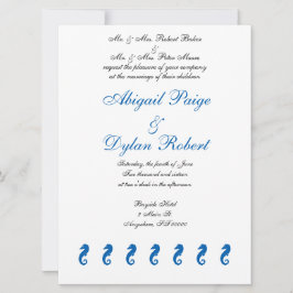 Bröllopsinbjudningar för "Sea Horse Serenity" Inbjudningar