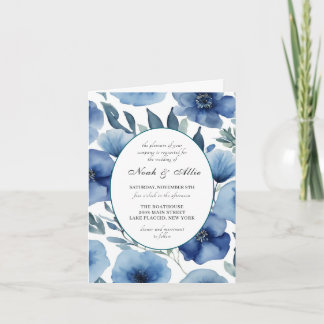 Bröllopsinbjudningar för Serene Blue Blommigt Inbjudan