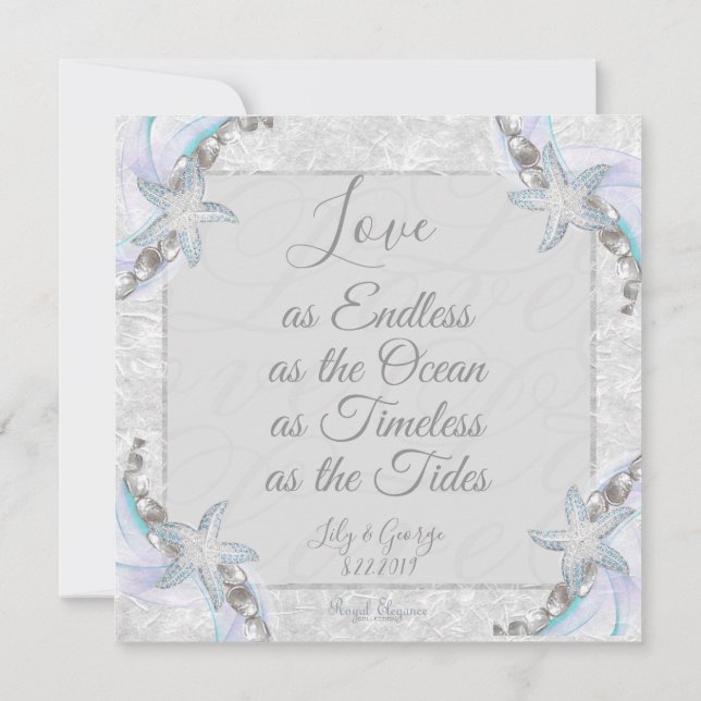 Bröllopsinbjudningar för Starfish Beach Inbjudningar (Baksida)
