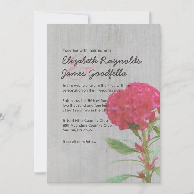 Bröllopsinbjudningar för Vintage Cockscomb Inbjudningar (Framsida)