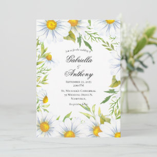 Bröllopsinbjudningar för vit Daisy i elegant Inbjudningar