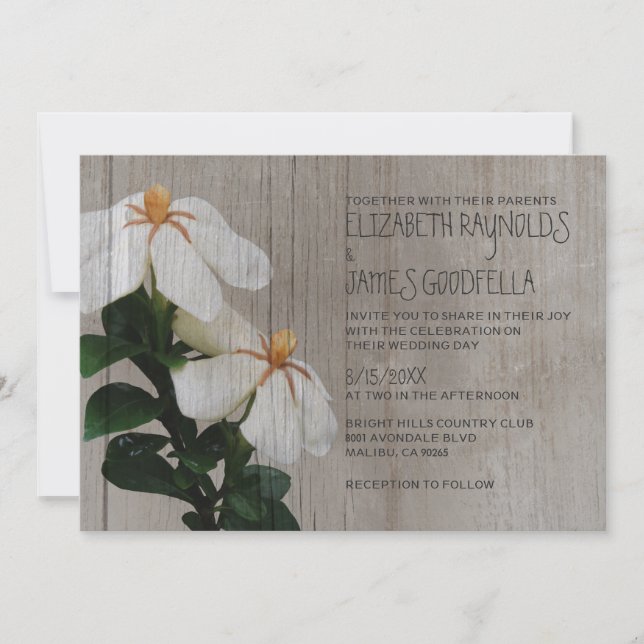 Bröllopsinbjudningar från Rustic Gardenias Inbjudningar (Framsida)