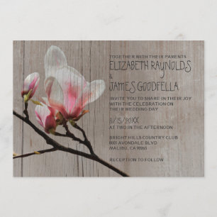 Bröllopsinbjudningar från Rustic Magnolia Gren Inbjudningar