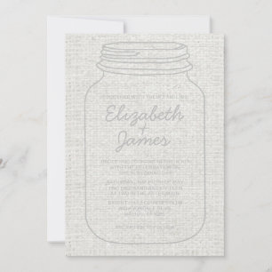 Bröllopsinbjudningar från Silver Rustic Burlap Mas Inbjudningar