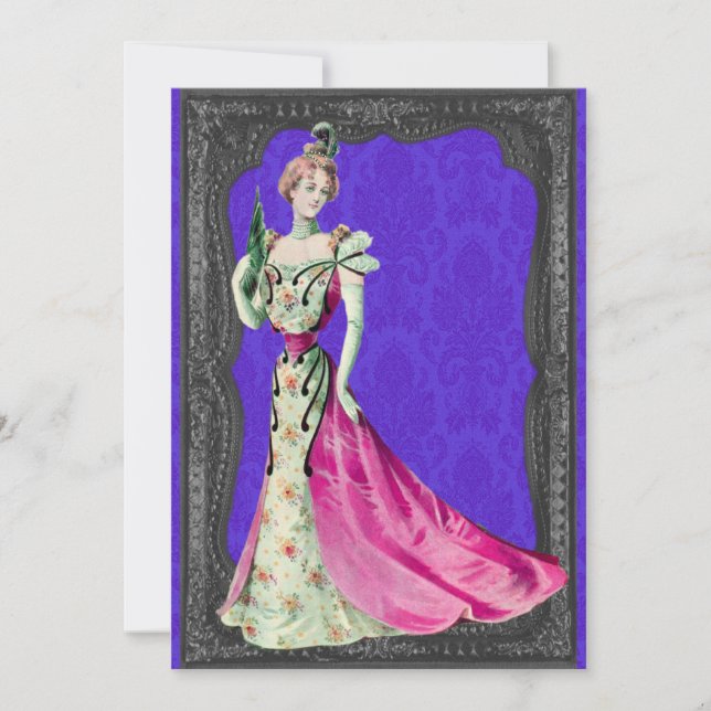 Bröllopsinbjudningar från Victorian Dam Inbjudningar (Framsida)