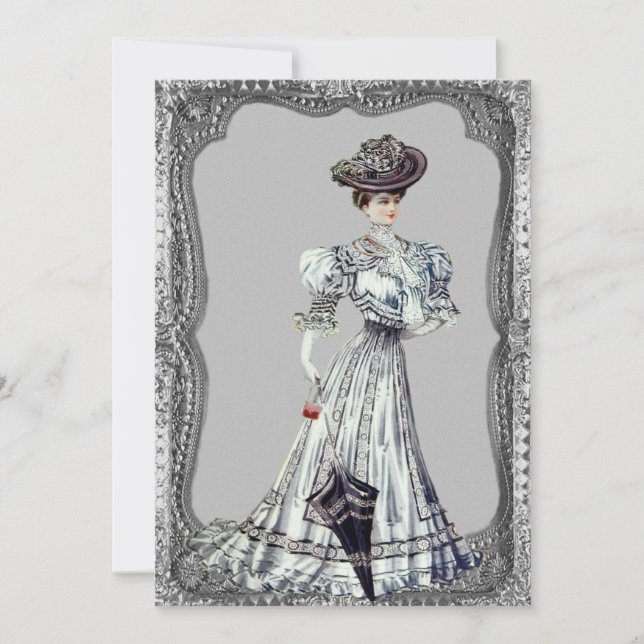 Bröllopsinbjudningar från Victorian Dam Inbjudningar (Framsida)