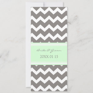 Bröllopsinbjudningar Grått Mint Chevron Inbjudningar