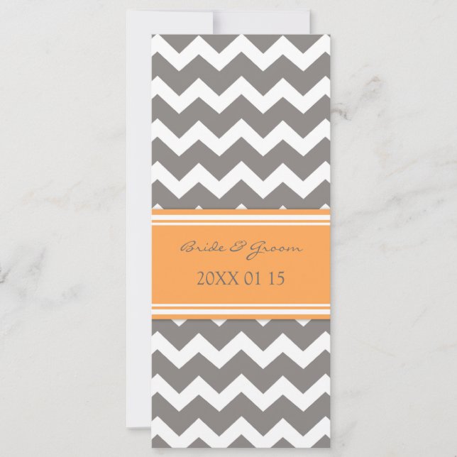 Bröllopsinbjudningar Grått Orange Chevron Inbjudningar (Framsida)