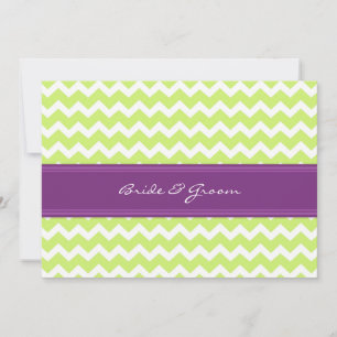 Bröllopsinbjudningar Grönt Plum Chevron Inbjudningar