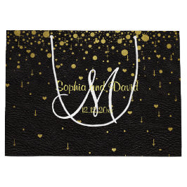 Bröllopsinbjudningar | Guld Confetti Monogram