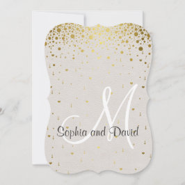 Bröllopsinbjudningar | Guld Glam Confetti OSA Inbjudningar