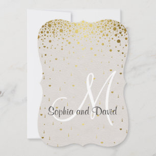 Bröllopsinbjudningar   Guld Glam Confetti OSA Inbjudningar