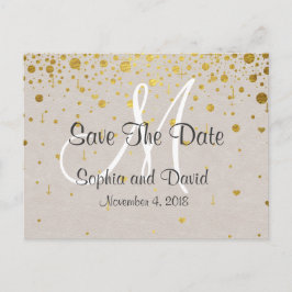 Bröllopsinbjudningar | Guldkonfetti SAVE THE DATE Meddelande Vykort