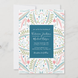 Bröllopsinbjudningar i broderier Blommigt Inbjudningar