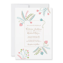 Bröllopsinbjudningar i broderier Blommigt