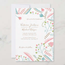 Bröllopsinbjudningar i broderier Blommigt Inbjudningar