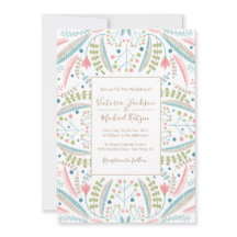 Bröllopsinbjudningar i broderier Blommigt