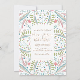 Bröllopsinbjudningar i broderier Blommigt Inbjudningar