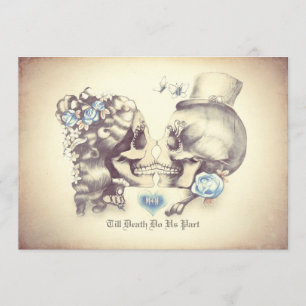 Bröllopsinbjudningar i Day of the dead med skal Inbjudningar