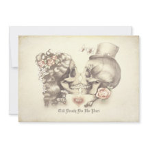 Bröllopsinbjudningar i Day of the dead med skal