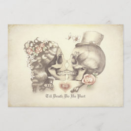 Bröllopsinbjudningar i Day of the dead med skal Inbjudningar