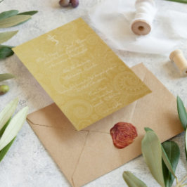 Bröllopsinbjudningar i guld Vinayaka Inbjudningar