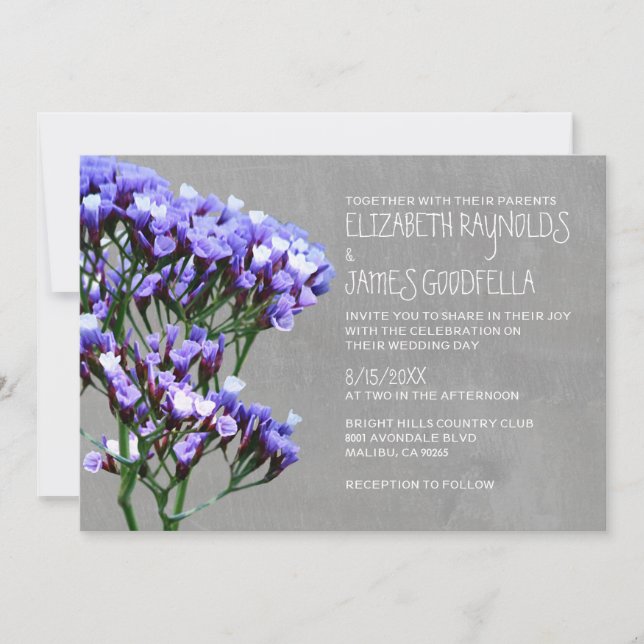 Bröllopsinbjudningar i Limonium Inbjudningar (Framsida)