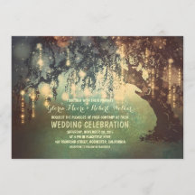 bröllopsinbjudningar i ljus träd