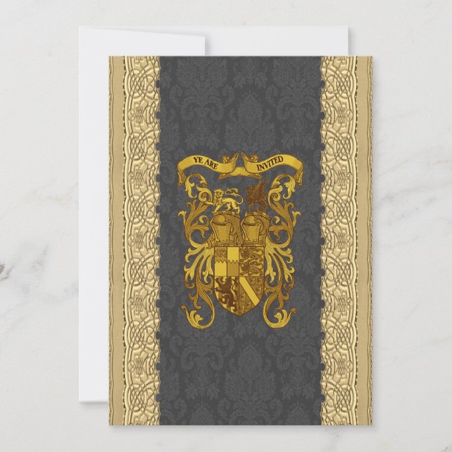 Bröllopsinbjudningar i medeltida Tapet Inbjudningar (Framsida)