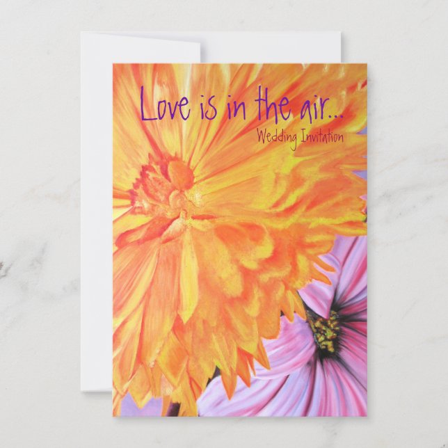 bröllopsinbjudningar i Rustic land blommigt kärlek Inbjudningar (Framsida)