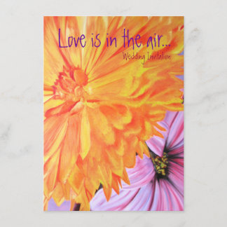 bröllopsinbjudningar i Rustic land blommigt kärlek Inbjudningar