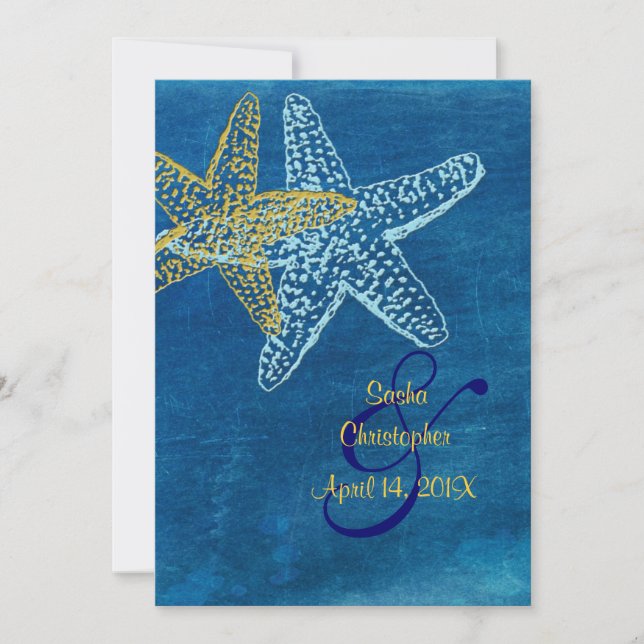 Bröllopsinbjudningar i vintage beach-stil inbjudningar (Framsida)