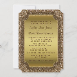 Bröllopsinbjudningar | Inbjudan Guld Glitter