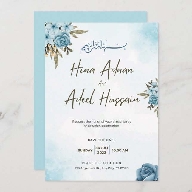 Bröllopsinbjudningar Inbjudningar (Fram/baksida)