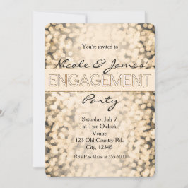 Bröllopsinbjudningar med gnistrande gyllene ljus inbjudningar