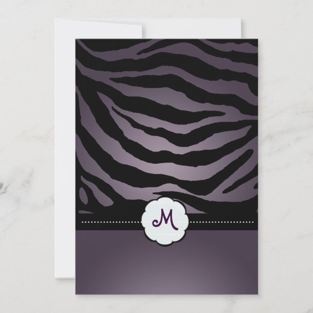 Bröllopsinbjudningar med monogram/randiga zebrarän inbjudningar (Framsida)