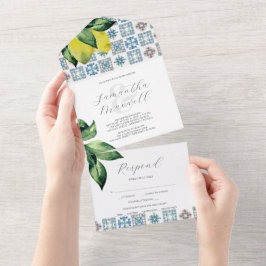 Bröllopsinbjudningar med OSA kort Amalfi Tile