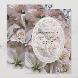 Bröllopsinbjudningar med shabby chic rosor inbjudningar