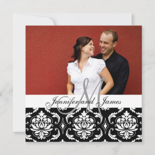 Bröllopsinbjudningar Monogram Namn fotoskadokare Inbjudningar
