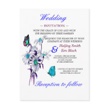 Bröllopsinbjudningar och blå Daisy