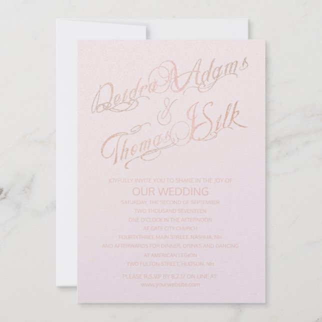 Bröllopsinbjudningar ro Guld Inbjudningar (Baksida)