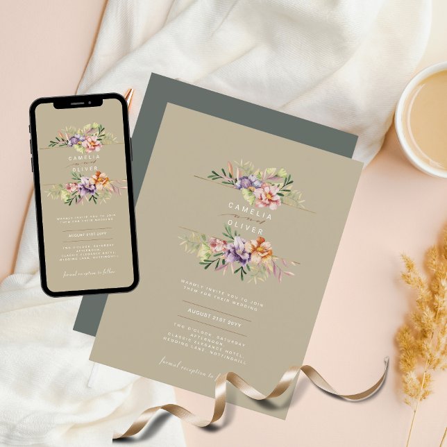 Bröllopsinbjudningar till Blommigten Budget Boho W Inbjudningar (Skapare uppladdad)