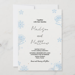 Bröllopsinbjudningar till Blommigten Winter Blue S Inbjudningar