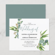 Bröllopsinbjudningar till budgeterade botaniska gr