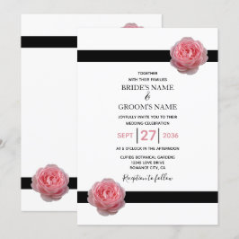 Bröllopsinbjudningar till Elegant Rosa ros Black R Inbjudningar