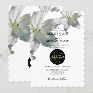 Bröllopsinbjudningar till elegant White Lilies Inbjudningar
