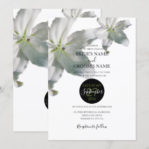 Bröllopsinbjudningar till elegant White Lilies Inbjudningar
